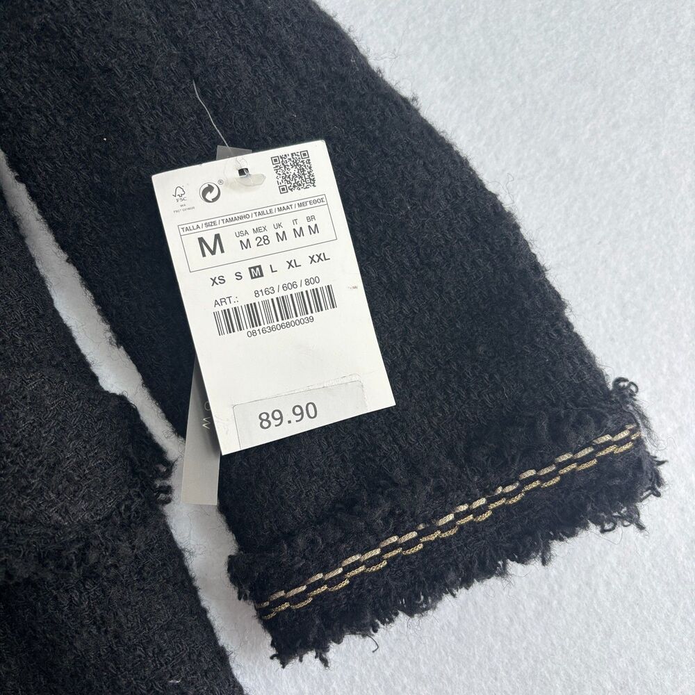 Zara Basic Collection Tweed Coat Jacket Women's M… - image 4